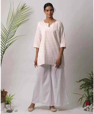 White printed Lzan Cotton Top 4