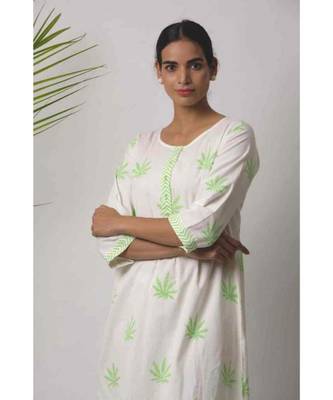 White printed Ank Cotto n Kurta and Palazzo Set of-tow 2