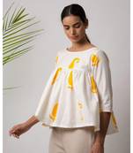 White printed Ashley Cotton Top