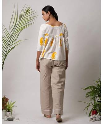 White printed Ashley Cotton Top 4