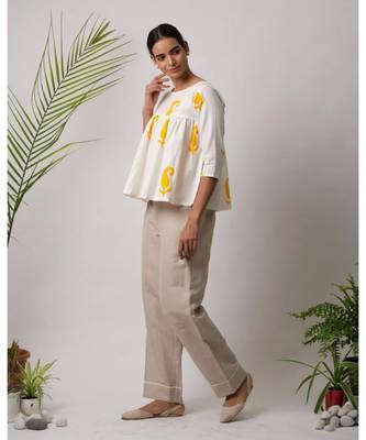 White printed Ashley Cotton Top 5