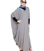 Modest Forever  Grey embroidered nida irani kaftan abaya