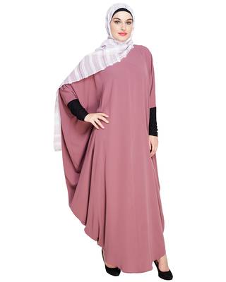 Modest Forever  Onion-pink embroidered nida irani kaftan abaya 5