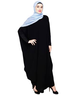 Modest Forever  Black embroidered nida irani kaftan abaya 3