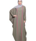 Modest Forever  Sea-green embroidered nida irani kaftan abaya