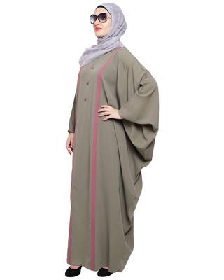 Modest Forever  Sea-green embroidered nida irani kaftan abaya 4