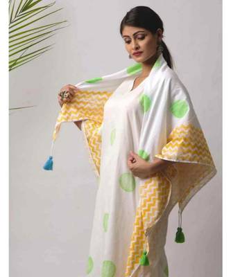 White printed Old Spot Cotton Scarf 4