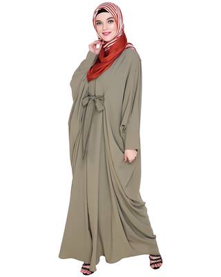 Modest Forever  Sea-green embroidered nida irani kaftan abaya 1