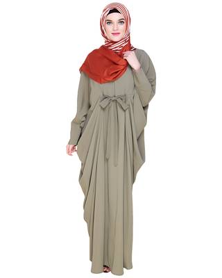 Modest Forever  Sea-green embroidered nida irani kaftan abaya 2