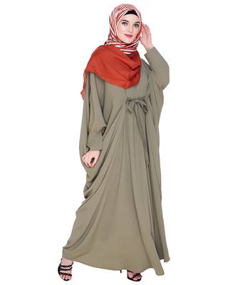 Modest Forever  Sea-green embroidered nida irani kaftan abaya 4