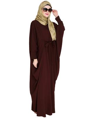 Modest Forever  Brown embroidered nida irani kaftan abaya 2