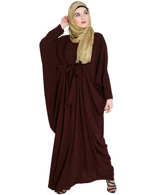 Modest Forever  Brown embroidered nida irani kaftan abaya 4