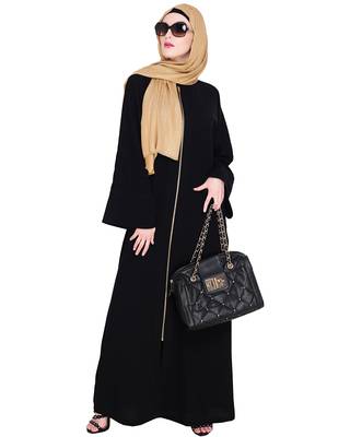 Modest Forever  Black embroidered nida abaya 2