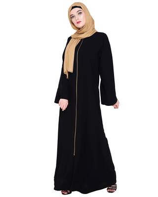 Modest Forever  Black embroidered nida abaya 3