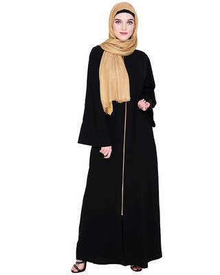Modest Forever  Black embroidered nida abaya 5