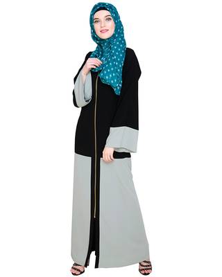 Black embroidered nida abaya 5