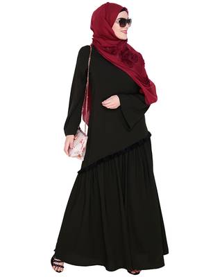 Modest Forever  Olive embroidered nida abaya 1