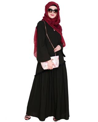 Modest Forever  Olive embroidered nida abaya 2