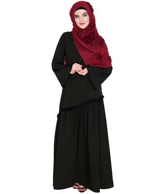 Modest Forever  Olive embroidered nida abaya 3