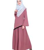 Modest Forever  Onion-pink embroidered nida abaya