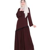 Modest Forever  Brown embroidered nida abaya