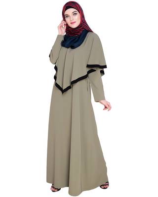 Modest Forever  Sea-green embroidered nida abaya 1