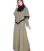 Modest Forever  Sea-green embroidered nida abaya