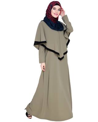 Modest Forever  Sea-green embroidered nida abaya 2