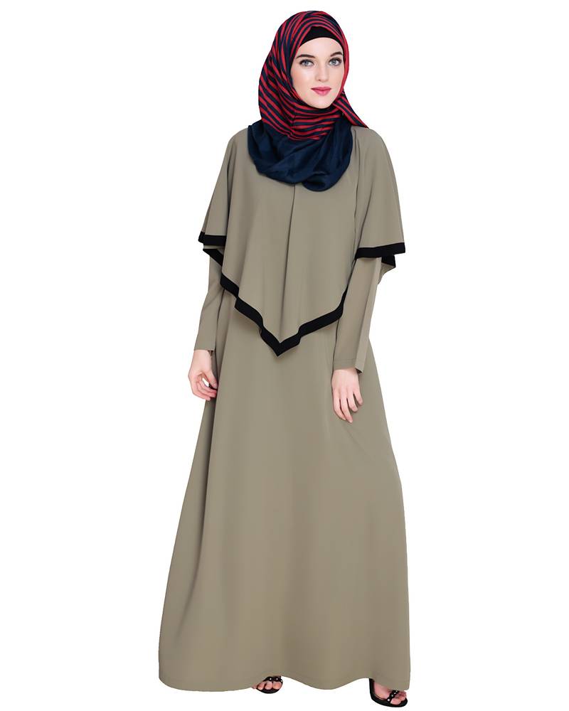Modest Forever  Sea-green embroidered nida abaya