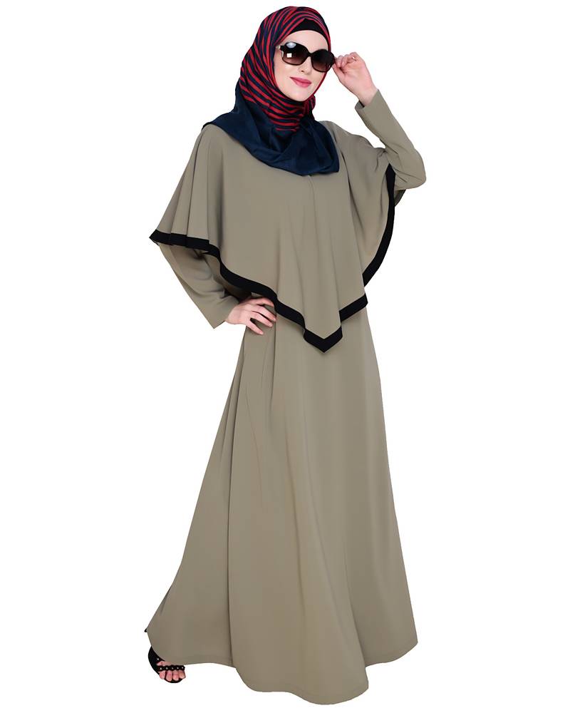 Modest Forever  Sea-green embroidered nida abaya