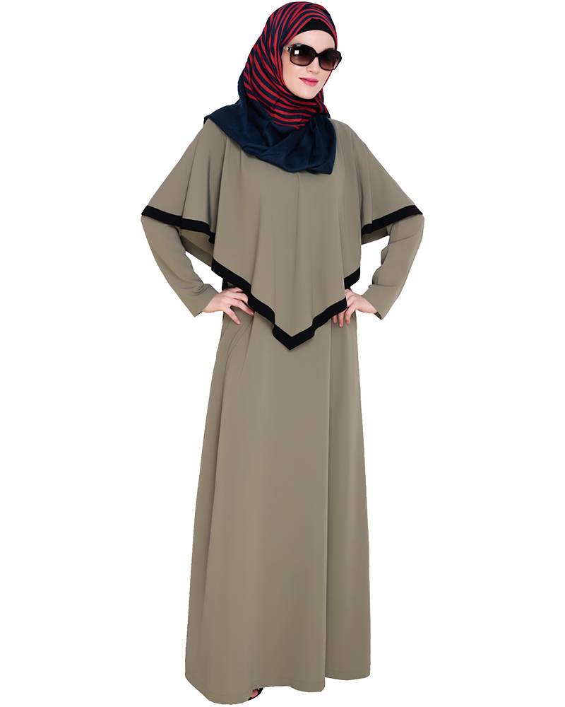 Modest Forever  Sea-green embroidered nida abaya