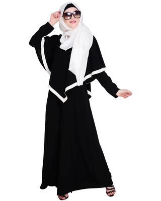 Modest Forever  Black embroidered nida abaya 1
