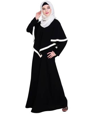 Modest Forever  Black embroidered nida abaya 4