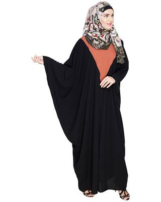 Modest Forever  Black embroidered nida irani kaftan abaya 2