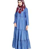 Modest Forever  Blue embroidered nida abaya