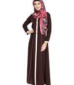 Modest Forever  Brown embroidered nida abaya