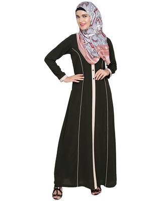 Modest Forever  Olive embroidered nida abaya 1
