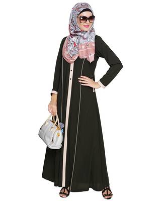 Modest Forever  Olive embroidered nida abaya 5
