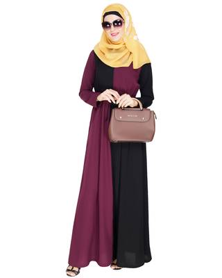 Modest Forever  Purple embroidered nida abaya 1