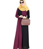 Modest Forever  Purple embroidered nida abaya