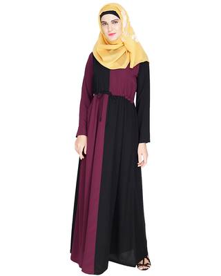 Modest Forever  Purple embroidered nida abaya 2