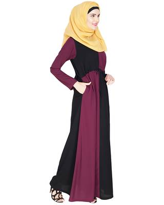 Modest Forever  Purple embroidered nida abaya 3