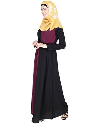 Modest Forever  Purple embroidered nida abaya 4