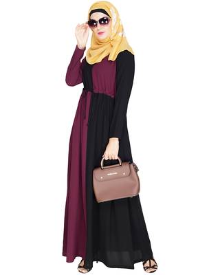 Modest Forever  Purple embroidered nida abaya 5