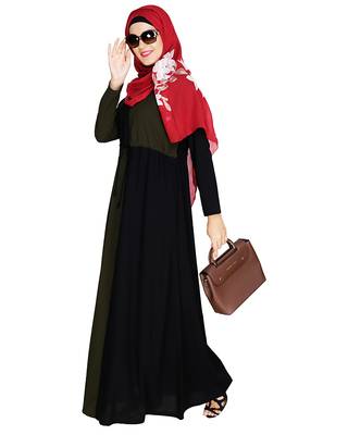 Modest Forever  Olive embroidered nida abaya 5