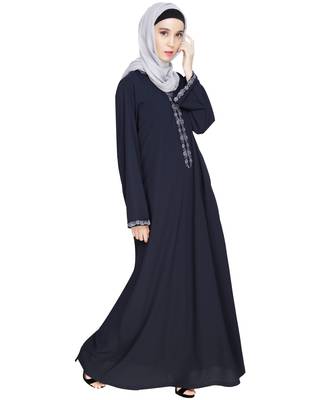 Modest Forever  Blue embroidered nida dubai style abaya 3