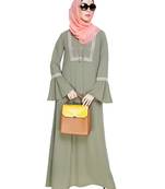 Modest Forever  Sea-green embroidered nida abaya