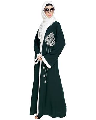 Modest Forever  Green embroidered nida dubai style abaya 5