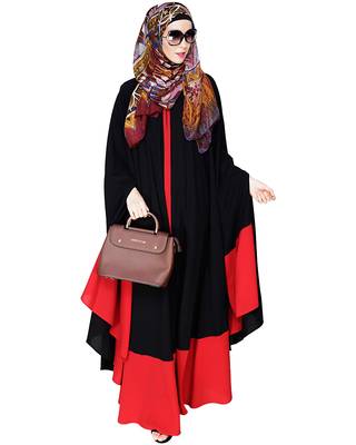 Modest Forever  Black embroidered nida irani kaftan abaya 2