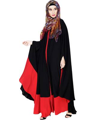 Modest Forever  Black embroidered nida irani kaftan abaya 4